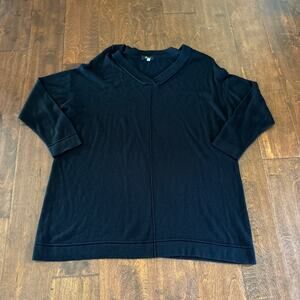 Cupio Sweater Size Small Black V Neck‎ Soft Cozy Viscose Oversized